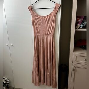 reformation midi dress - jersey material, size 0, pink